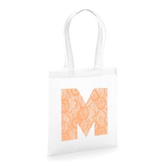 M - Tote Bag - Lace logo White